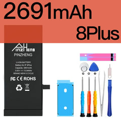 PINZHENG Real High Capacity Battery For iPhone 8 SE2020 6 6S 7 8Plus X Xs Max Xr Phone Replacement Batteries Warranty One Year