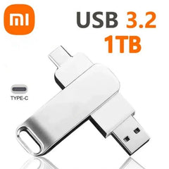 محرك أقراص فلاش USB 3.2 فائق السرعة من شاومي بسعة 16 تيرابايت، محرك أقراص USB 3.2 فائق السرعة لنقل المعادن، محرك أقراص USB مقاوم للماء من النوع C، محرك أقراص SSD USB