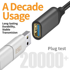 كابل نقل بيانات USB 3.0 ذكر إلى أنثى عالي السرعة من LAIHONEN مضفر من النايلون، مناسب لأجهزة الكمبيوتر والكاميرا والطابعات وكابل تمديد لأجهزة إكس بوكس