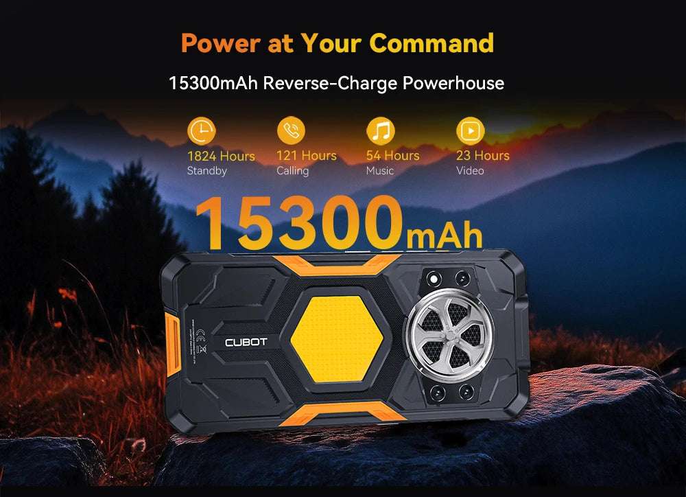 Cubot kingkong power 5, Rugged Smartphone Android 15, 15300mAh Battery, 6.88" 120Hz Screen, 16GB RAM (6+10), 128GB ROM, MTK G100