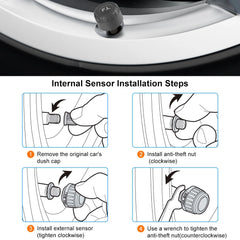 Tire Pressure Monitoring System Temperature Warning New C External Battery Version Sensors Solar TPMS Car Tyre Pressure Monitor