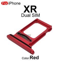 قطعة واحدة من حامل بطاقة SIM لهاتف Apple iPhone XR، حامل درج من الألومنيوم بفتحة واحدة مزدوجة، قطع غيار بديلة