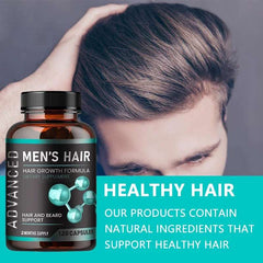 Hair Growth Vitamins for Men - Thick Hair and Beard - Helps with Thinning and Hair Loss, Natural Dietary Supplement