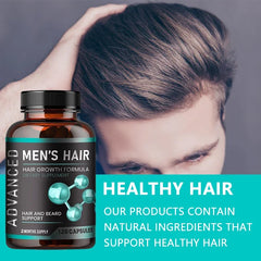 Hair Growth Vitamins for Men - Thick Hair and Beard - Helps with Thinning and Hair Loss, Natural Dietary Supplement