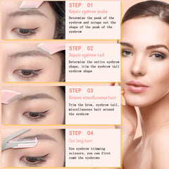 Eyebrow Trimming Knife Eyebrow Face Razor For Women Professional Eyebrow Scissors With Comb Brow Trimmer Scraper Accesso