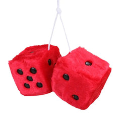 1Kit Fuzzy Plush Dice with Dots Retro Square Plush Hanging Mirror Fuzzy Dices Kid Toys For Pink Car Interior Ornament Decoration