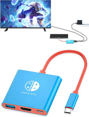 The USB-C to HDMI adapter supports 4K/1080P TV mode switching and is compatible with a variety of models
