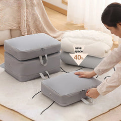 Trendy Down Comforter Storage Bag Moisture-proof Clothing Packing Bag Wardrobe Organizer Save Space Compressible Bag