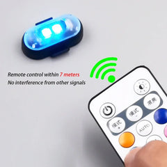 1-6PCS Wireless LED Drone Strobe Light for Motorcycle Car Bike Remote Control Warning Light Indicator Light USB Charging 8Colors