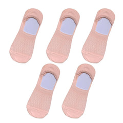 5Pairs Women Invisible Boat Mesh Socks Summer Silicone Non-slip Breathable Comfortable Mesh Sock Low Cut Female Ultra-thin Sox