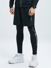 2-piece tight pants men's cycling base fitness shorts quick drying high elasticity sports set running training compression