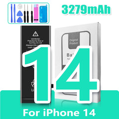 0 Cycle High Capacity Battery For iPhone 11 11Pro 12Pro 12 13 14 13Pro 14Pro Max Mini Phone Bateria + Free Tool Kit