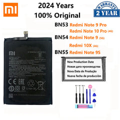 100% Original Xiao Mi BN53 BN54 BN55  Phone Battery For Xiaomi Redmi note 9 10 Pro 9S 10X 4G 5G Replacement Batteries Bateria