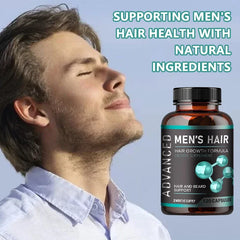 Hair Growth Vitamins for Men - Thick Hair and Beard - Helps with Thinning and Hair Loss, Natural Dietary Supplement