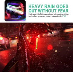 RGB Bicycle Lights Bike Tail Light 600/750 mah Memory Mode Rainbow LED Warning USB Waterproof Helmet Scooter Rear Taillight