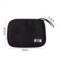 1pc Black Green Storage Bag Electronic Accessory Organizer Portable Usb Data Cable Charger Plug Travel Waterproof Organizer