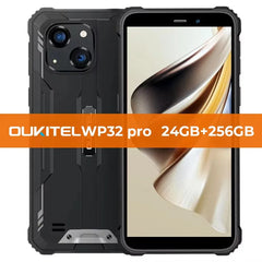 هاتف Oukitel WP32 pro الذكي المتين 6 بوصة عالي الدقة 24 جيجابايت + 256 جيجابايت 6300 مللي أمبير في الساعة ثماني النواة هاتف محمول 20 ميجابكسل هاتف محمول NFC
