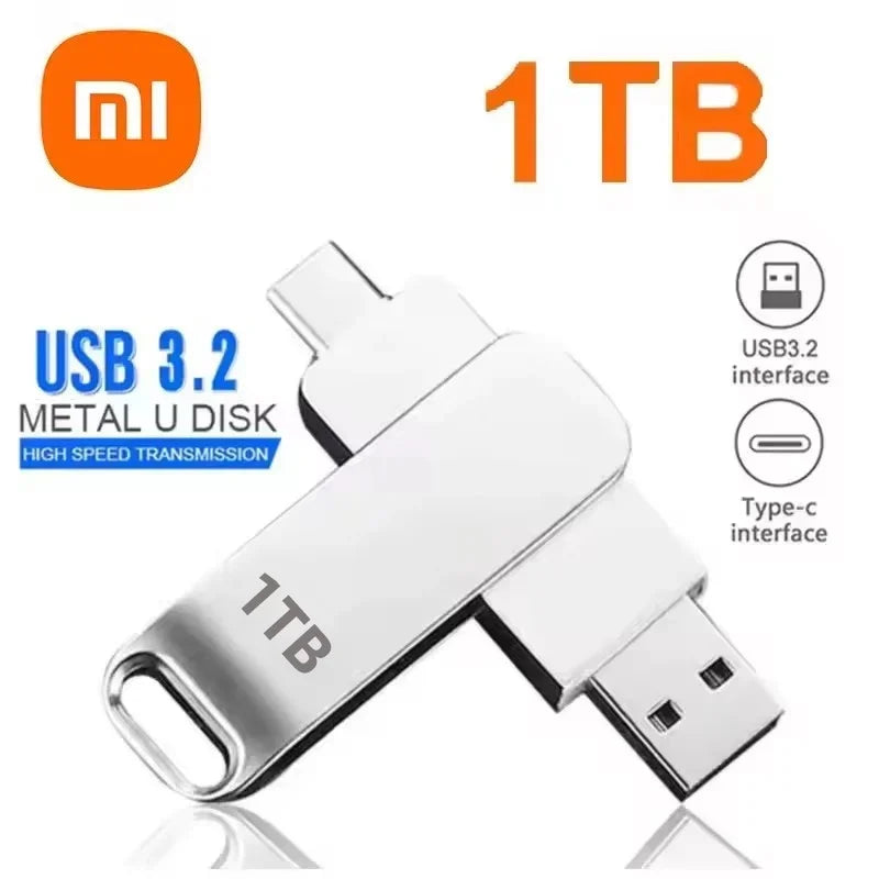 محرك أقراص فلاش USB 3.2 من شاومي بسعة 16 تيرابايت، بطاقة ذاكرة معدنية عالية السرعة، محرك أقراص فلاش، محرك أقراص فلاش، عصا مقاومة للماء