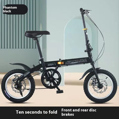 Cycling City Mini Folding Bicycle 12 Small Bike For Male And Female Students Portable Ultra Light Transmission Disc Brakes