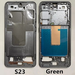 S23 لهاتف Samsung Galaxy S23 S911 إطار وسطي لوحة غطاء شاشة LCD إطار استبدال أجزاء الإصلاح + أزرار جانبية