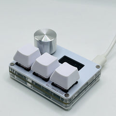 O3C SayoDevice OSU O3C مفاتيح هول ذات الزناد السريع ومفاتيح مغناطيسية وردية اللون ولوحة مفاتيح بمقبض وشاشة ونسخ ولصق وقص