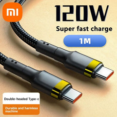 شاحن شاومي السريع 120 واط PD شحن سريع عالي الجودة كابل USB C إلى USB Type C لهاتف iPhone 15 Plus Pro Max Samsung S24