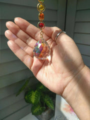 1pc Crystal Suncatcher Mobile Meditation Home Decor Rainbow Maker Prism Suncatcher (Rainbow and Fantasy)