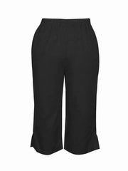 2024 summer women's new plus size knitted fabric elegant temperament slit sweatpants