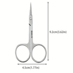 Curved Nose Hair Scissors Small Scissors for Beard Grooming, Eyelashes, Ear Hair Trimming Eyebrow Scissors - Professional Stainl