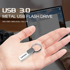 محرك أقراص فلاش USB من لينوفو بسعة 2 تيرابايت و512 جيجابايت، USB 3.0 معدني، مفتاح محرك أقراص USB 1 تيرابايت من النوع C عالي السرعة، محرك أقراص فلاش صغير 128 جيجابايت للهاتف