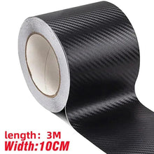 Roll of black carbon-fiber protective tape with adhesive backing for car thresholds