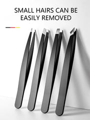 4PCS Tweezers Set Professional Makeup Tools Stainless Steel Tweezers for Eyebrows for Facial Hair and Ingrown Hair Removal