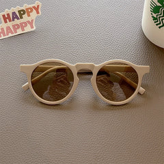 2023 New Children Round Solid Frosted Sunglasses Kids Outdoor Sun Protection Acrylic UV400 Glasses Boys Girls Polarized Glasses