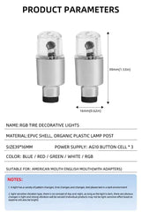 4Pcs Colorful LED Wheel Valve Lights Motorcycle Car Wheel Tire Valve Caps Universal Dustproof Bicycle Valve Cover