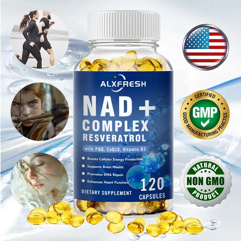 NAD Supplement Extra Strength for Women & Men, Resveratrol, PQQ, CoQ10 & Vitamin B3 – Energy Antioxidant,Cell Health Support
