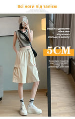 Sweet Cool Sle Women's Workwear orts Summer Thin American Qui Dry Casual Wide Leg Five-Quarter Loose Straight Cut Pants