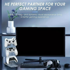 حامل وحدة تحكم عالمي ثلاثي الطبقات وحامل سماعة رأس لجهاز PS4 PS5 XBOX ONE SWITCH، حامل وحدة تحكم ملحقات الألعاب