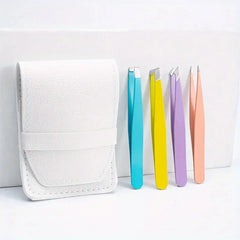 Colorful Eyebrow Tweezer Hair Beauty Fine Hairs Puller Stainless Steel Slanted Eye Brow Clips Removal Makeup Tools