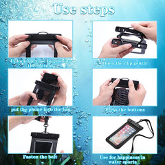 Waterproof Phone Pouch, IPX8 Waterproof Phone Case Bag Beach Essentials for Cruise Travel for iPhone 15 14 13 Pro Max Plus