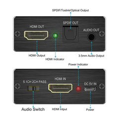 HDMI-Compatible Audio Extractor Stereo Audio Converter 3.5mm 4k X 2k Audio Splitter Adapter For PS4 TV DVD Home Theater