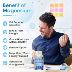 Magnesium Glycinate D3 B6 Capsules for Relax Sleep Nerve Muscle and Heart Health Supplement