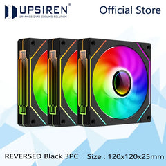 مروحة هيكل الكمبيوتر UPSIREN UF-1 PRISM 4 PRO 12 سم ARGB 4 Pin PWM مروحة تبريد هادئة 12 فولت حجم هواء كبير 45.2 CFM / 600-1500 دورة في الدقيقة