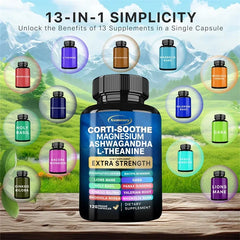 Corti-Soothe Cortisol Supplement - Manage Stress, Maintain Calm & Support Adrenal Health,with Magnesium, Ashwagandha, L-Theanine