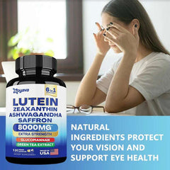 Lutein & Zeaxanthin, Saffron - Eye Vitamins, Eye Health Supplement for Adults, Glucomannan, Green Tea, Vision & Eye Support