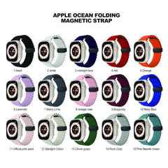 حزام سيليكون لساعة Apple Watch 49 مم 45 44 40 41 38 42 مم سوار مغناطيسي iWatch Ultra series 7 6 3 se 8 9 Ultra 2