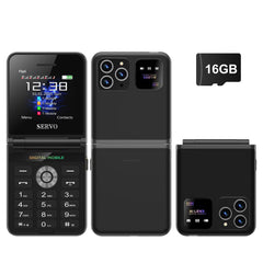 Original SERVO Flip 6 Mobile Phone 4SIM Card Standby GSM Network Magic Voice Call Recording Torch Fold Cellphone Free Phone Case
