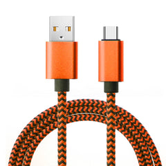 كابل USB من النوع C لمزامنة البيانات 2.4 أمبير سريع الشحن 1 متر 2 متر 3 متر كابل شاحن مضفر من النايلون لهاتف Samsung Huawei Android المحمول