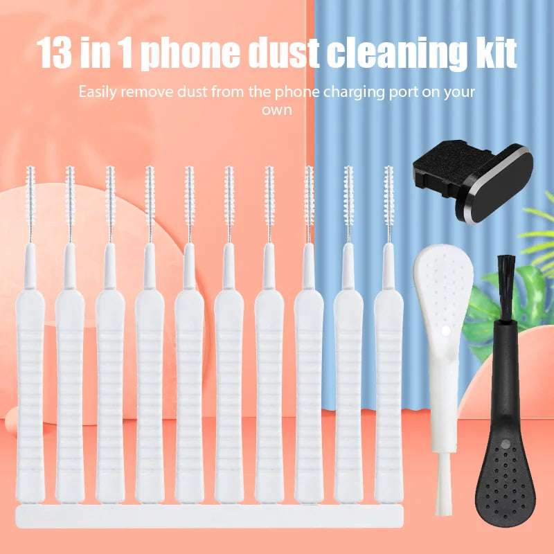 Mobile Phone Charging Port Dust Plug Removal Cleaner Kit For IPhone Samsung Xiaomi Universal Phones Dustproof Cleaning Brush