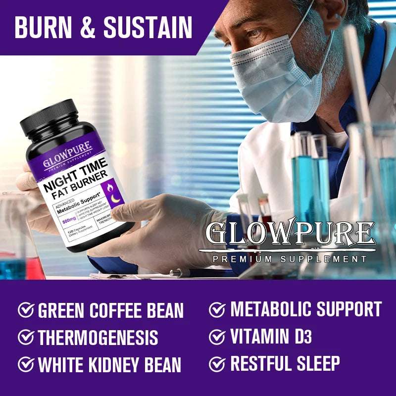 Powerful Natural Night time Fat Burning and Cellulite Weight Loss Pills for Lean Physique Detoxification Promotes Metabolism