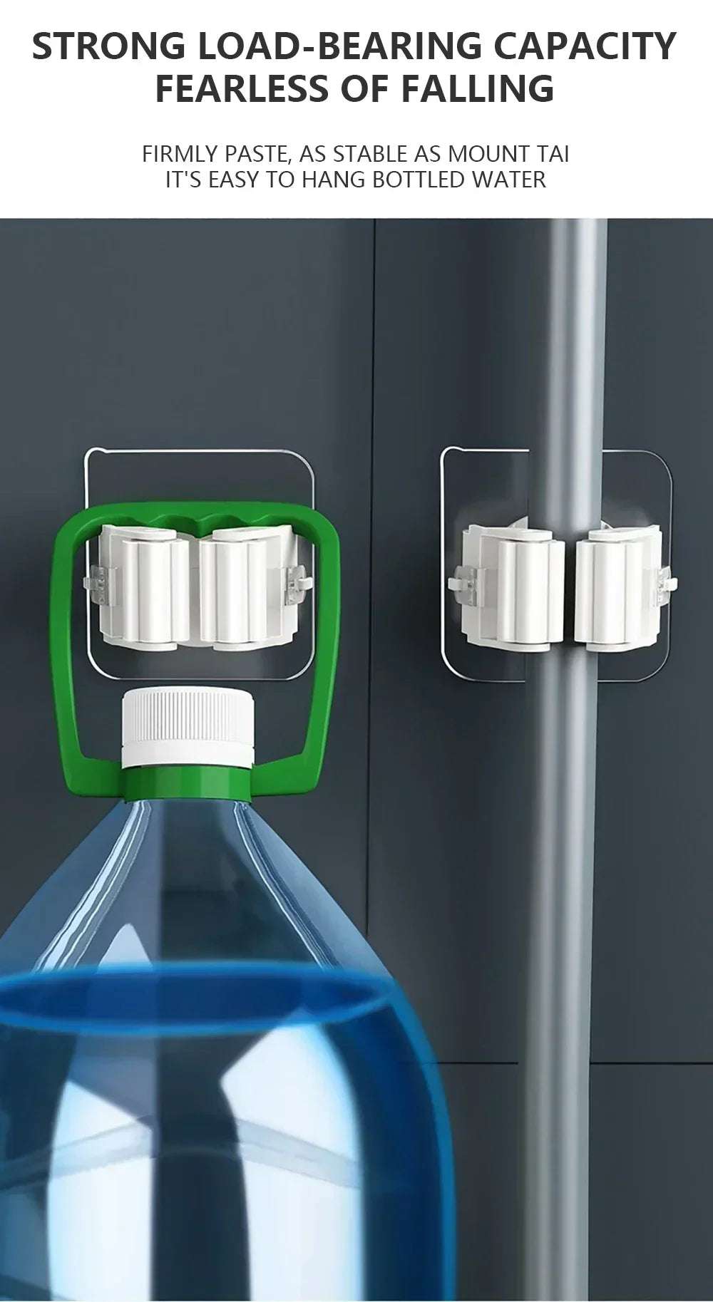 Mop Holder Self-adhesive Broom Stand Wall Mounted Mop Support Sweeping Brush Hook Storage Organizer Bathroom Kitchen Accessories